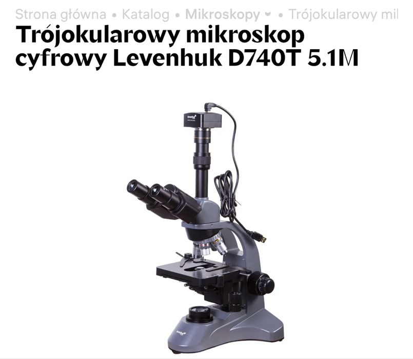 Mikroskop trójokularowy levenhuk d740T. 5.1M