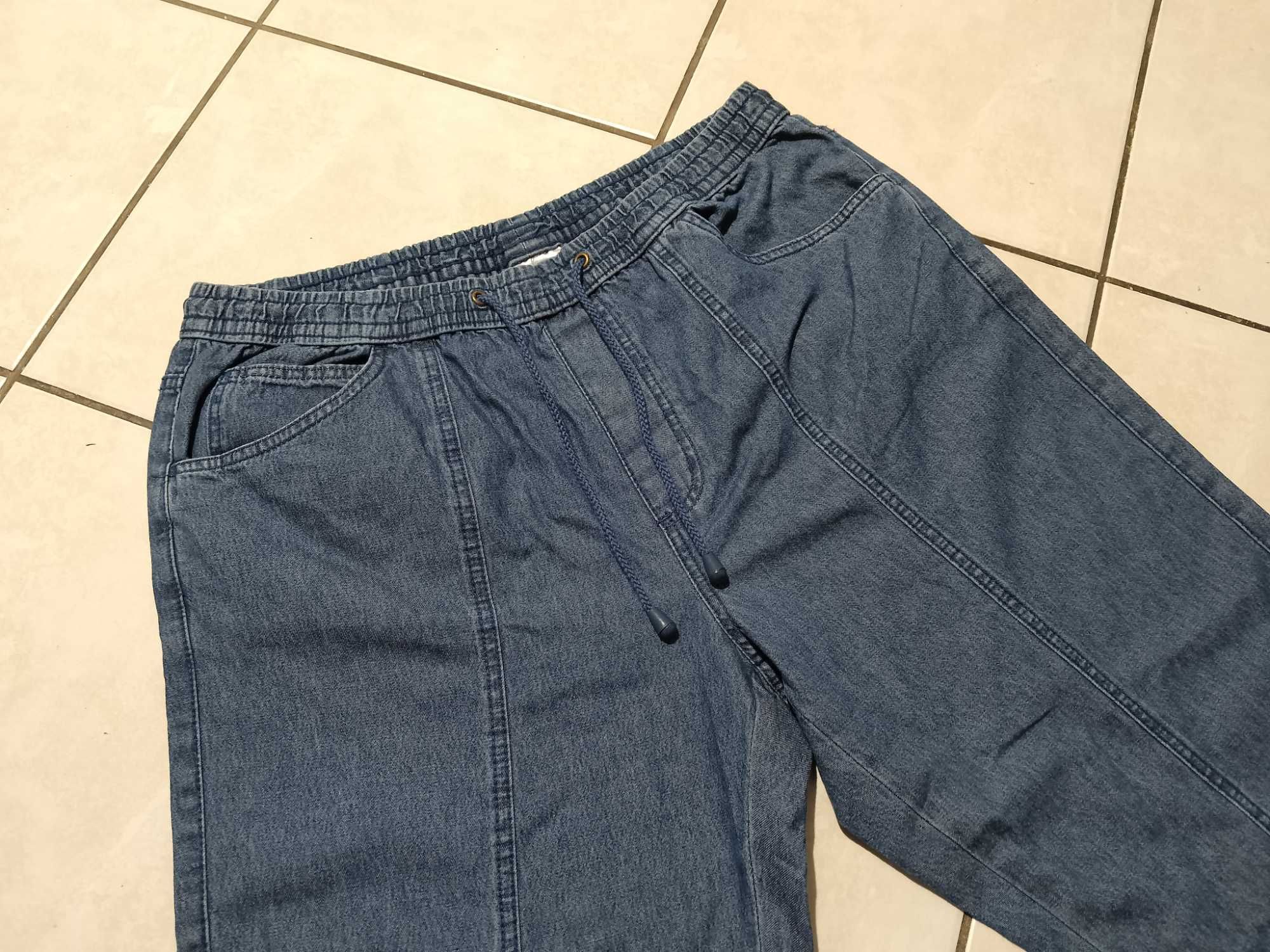 HALOO - NOWE! Spodnie Męskie na gumce Jeans szer. 45-53cm/ dł. 105cm