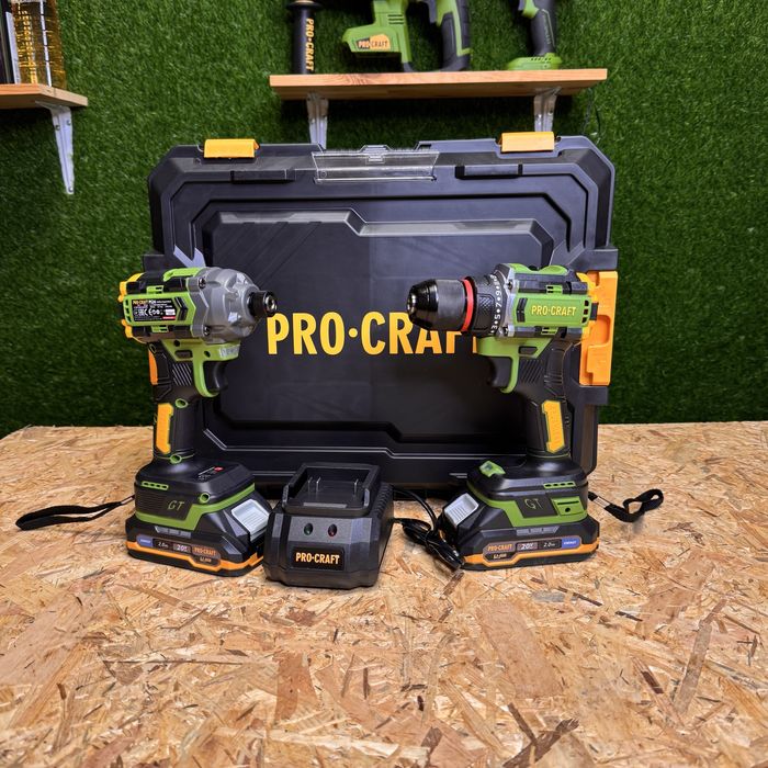 Набір акумуляторних інструментів Procraft PA214SET Шуруповерт + імпакт