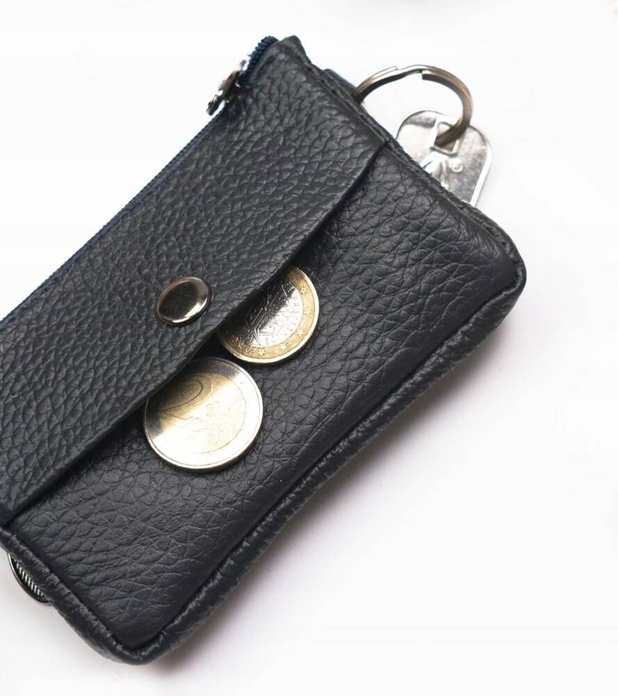 skórzane, trójkomorowe etui na klucze