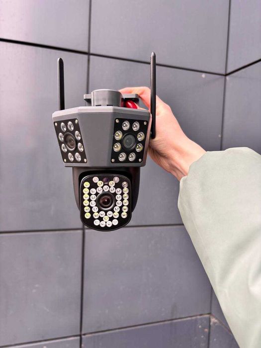 Камера відеоспостереження 9MP вулична WiFi PTZ потрійна вайфай IPC360