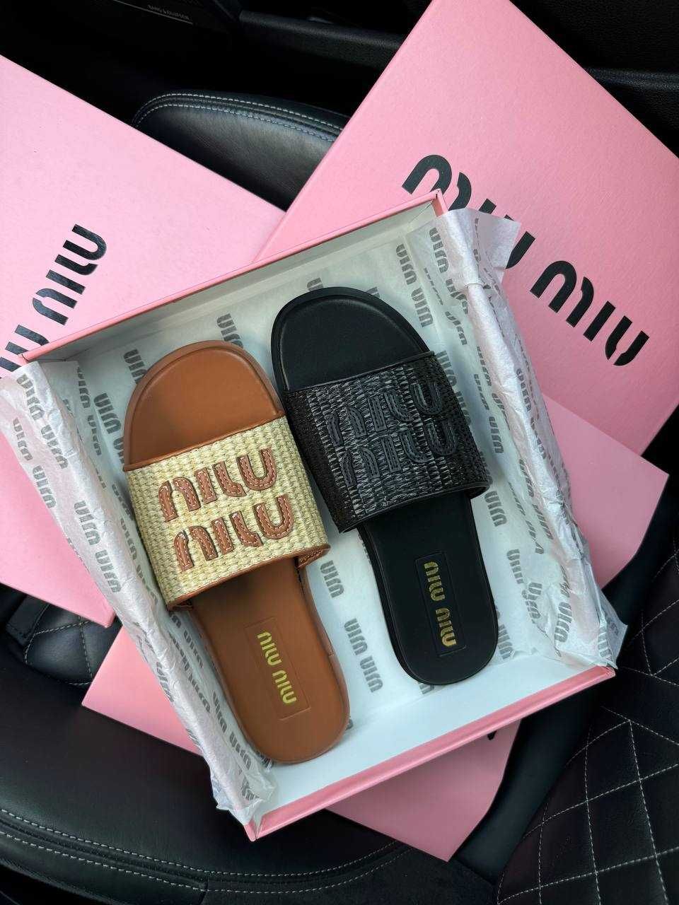 Женские Летние тапки Миу Миу Miu Miu