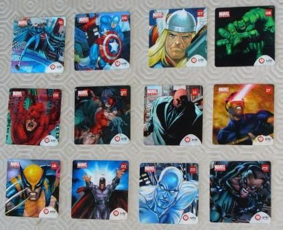 SUPER HERÓIS MARVEL - GALP cromos plásticos hologramas