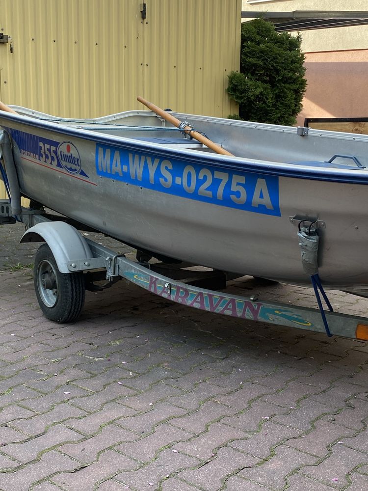 Łódka aluminiowa + silnik zaburtowy honda 5 KM