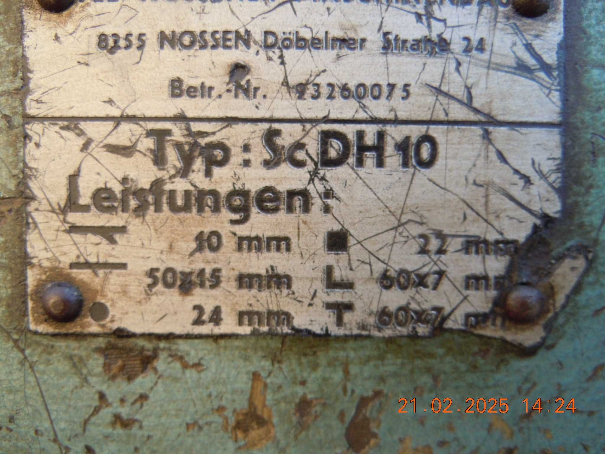 nożyce do profili stalowych NOSSENER MASCHINEN TYP scdh10