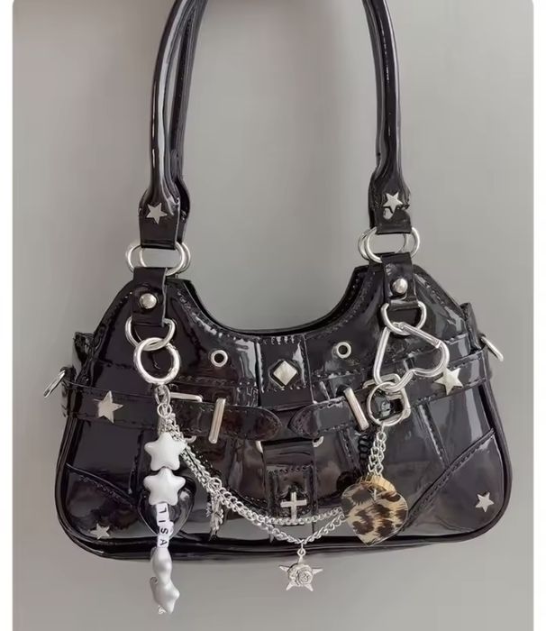 Сумка с цепочкой прозрачный карман 2 сторонняя ita bag Лолита готика