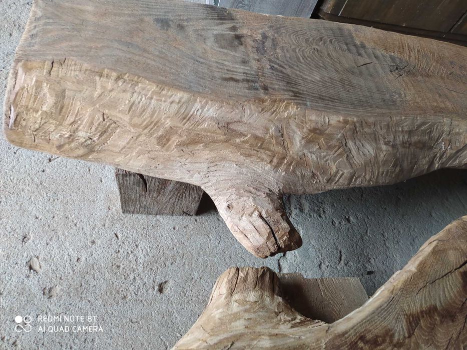 Stary bal dębowy monolit, rustykalne, deski, drewno z odzysku, loftowy