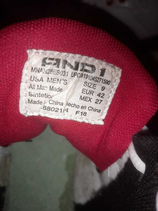 Кросівки AND1 basketball shoes, біло чорно червоне