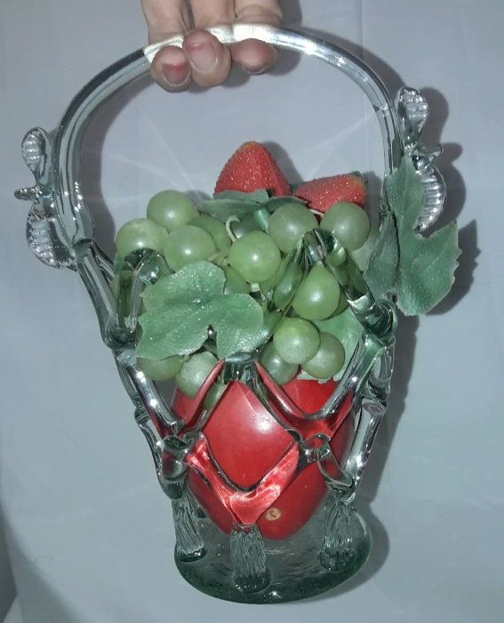 Стеклянная корзина / ведро для фруктов