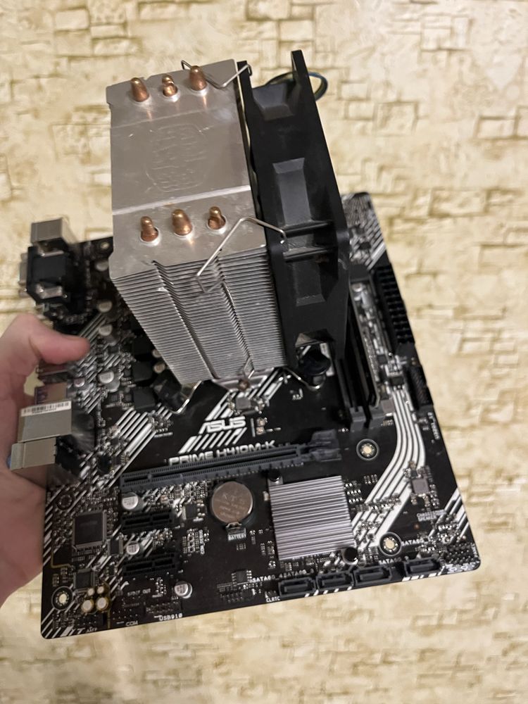 Комплект (i3-10100f,8Ram,AsusPrime H410M-k)+охлаждение