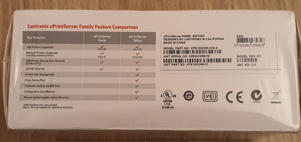 PrintServer Lantronix XPS1002HM-01E-S