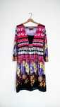 Sukienka XL 42 44 wzory plus size kolorowa kwiaty wesele nowa midi