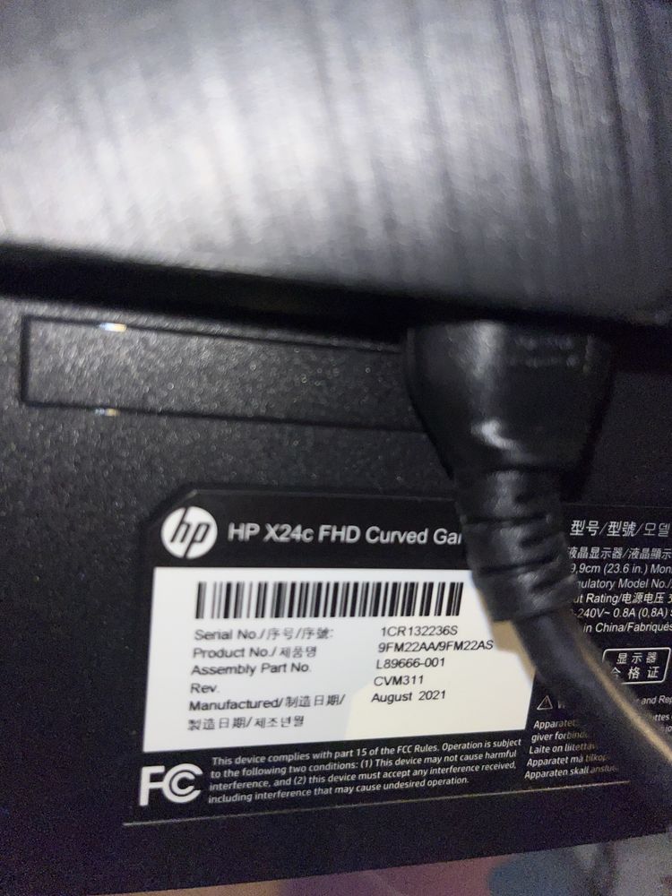 Monitor hp x24c 27 cali