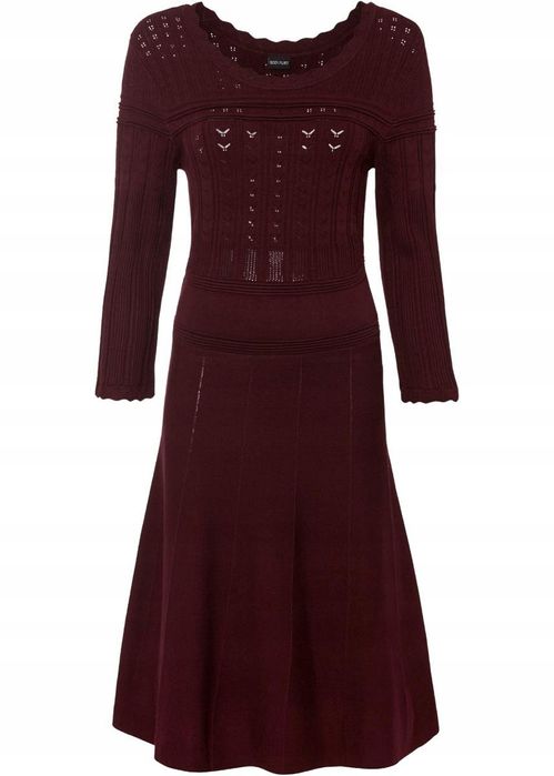 B.P.C sukienka dzianinowa ażurowa fiolet r.36/38