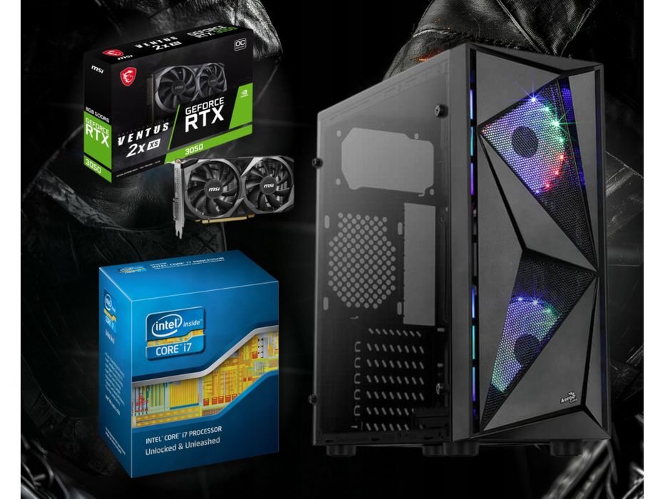 komputer gamingowy bsg striker i7 16gb 500hdd rtx 3050 6gb win10 pro