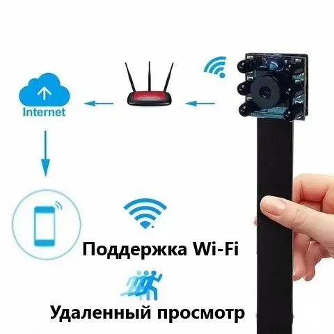 Мини-камера WiFi на шлейфе с встроенной батареей и датчиком движения
