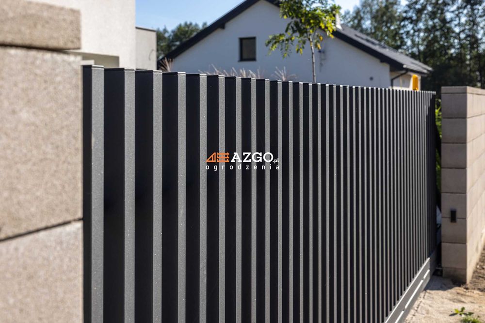 Brama ogrodzenie przęsło grzebien pionowe wertykalne stal aluminium