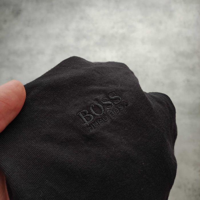 MĘSKA Koszulka Bawełna Haft Logo Hugo Boss Klasyczna Elegancka Casual