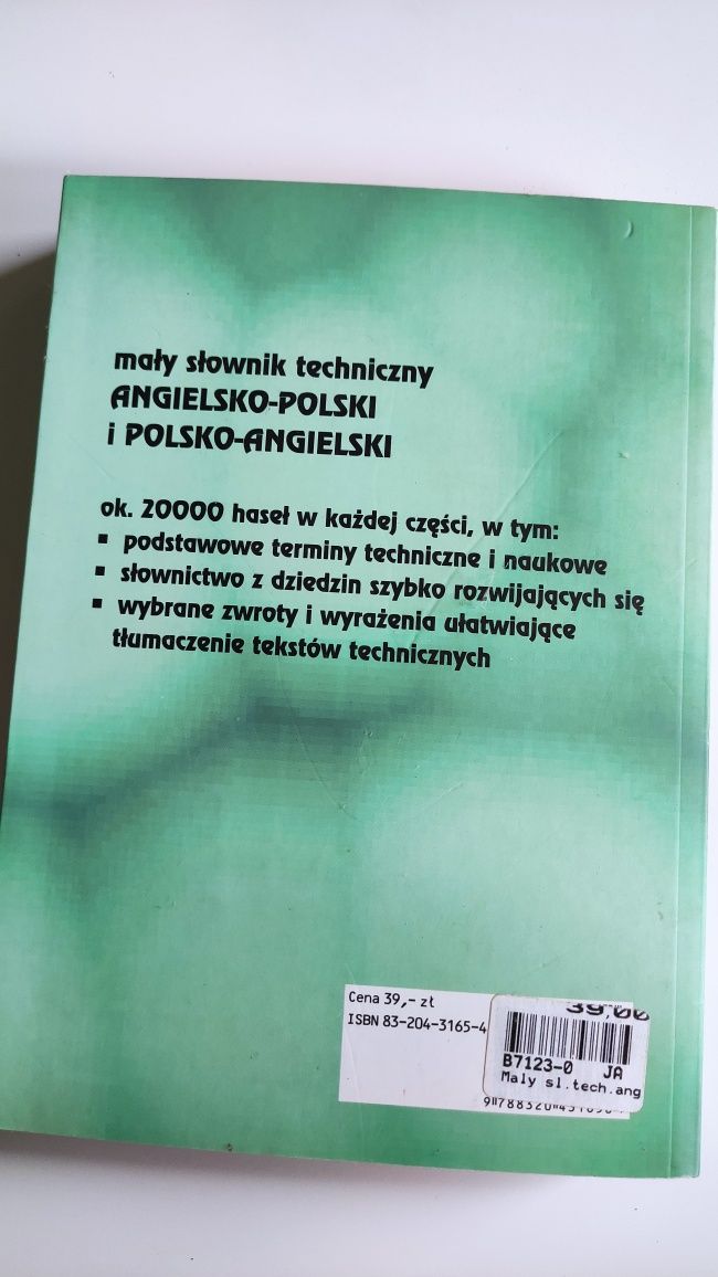 Mały słownik techniczny angielski polski naukowy