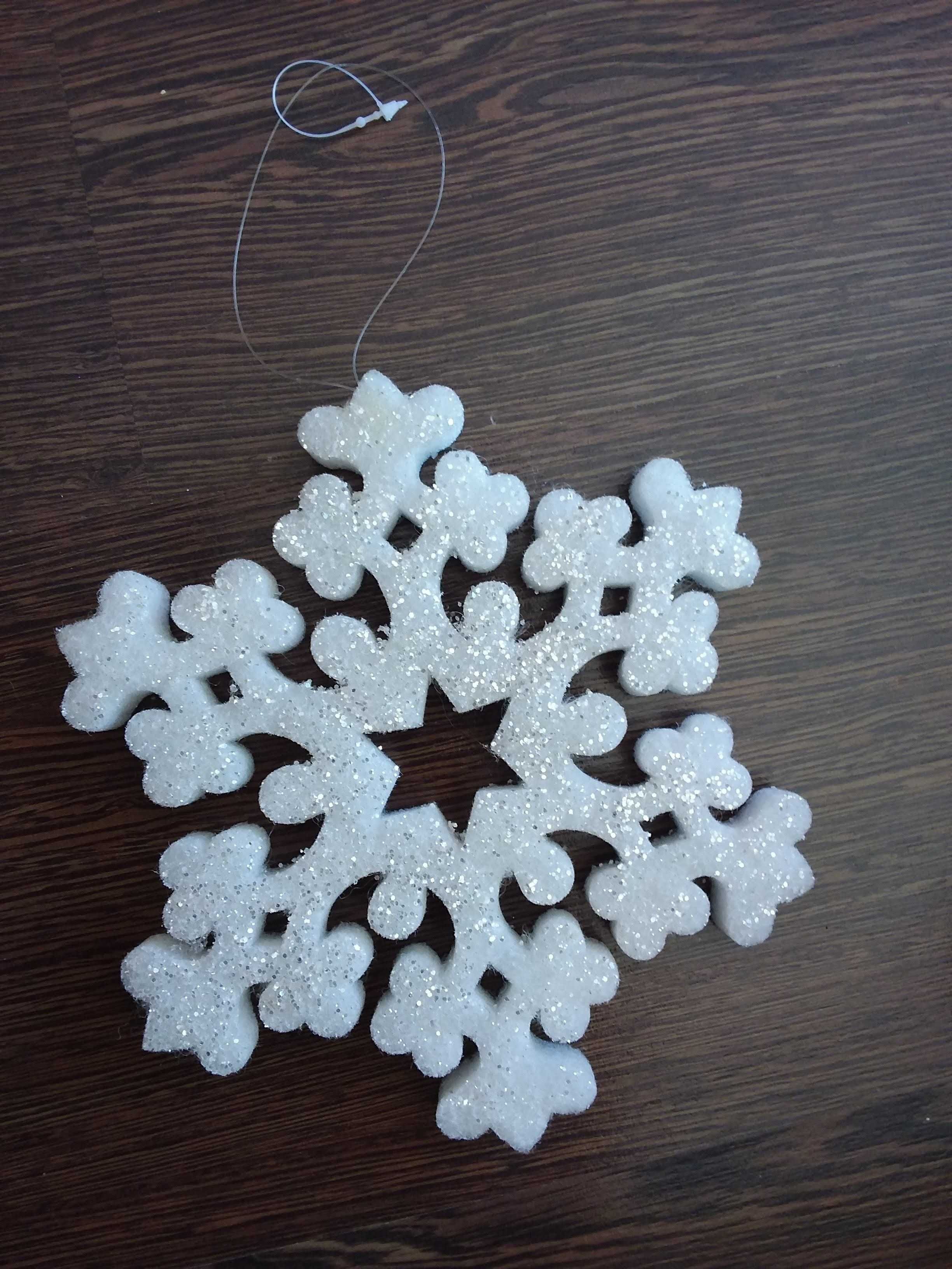 Natal/decoração - Flocos de neve brilhante, 10 cm de largura