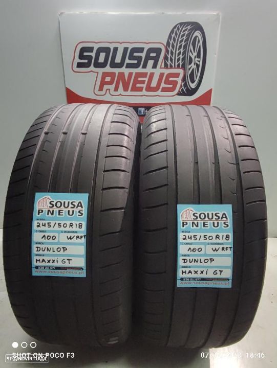 2 pneus semi novos 245-50r18 rft  dunlop -oferta da entrega 140 EUROS