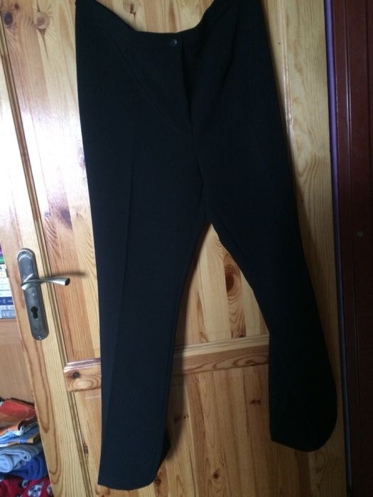 Czarne spodnie eleganckie na kant materiałowe Nowe