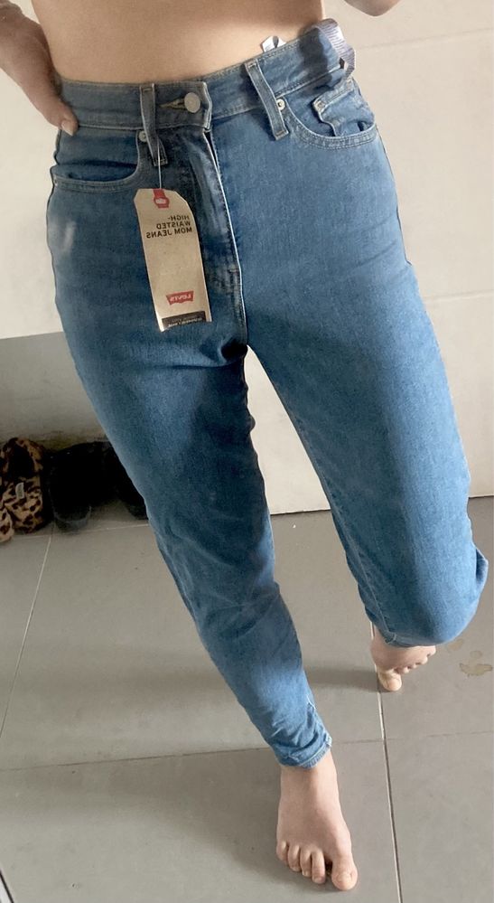 Spodnie dzinsy jeansy rurki Levi’s wysoki stan mom jeans rozm. 24 x 29