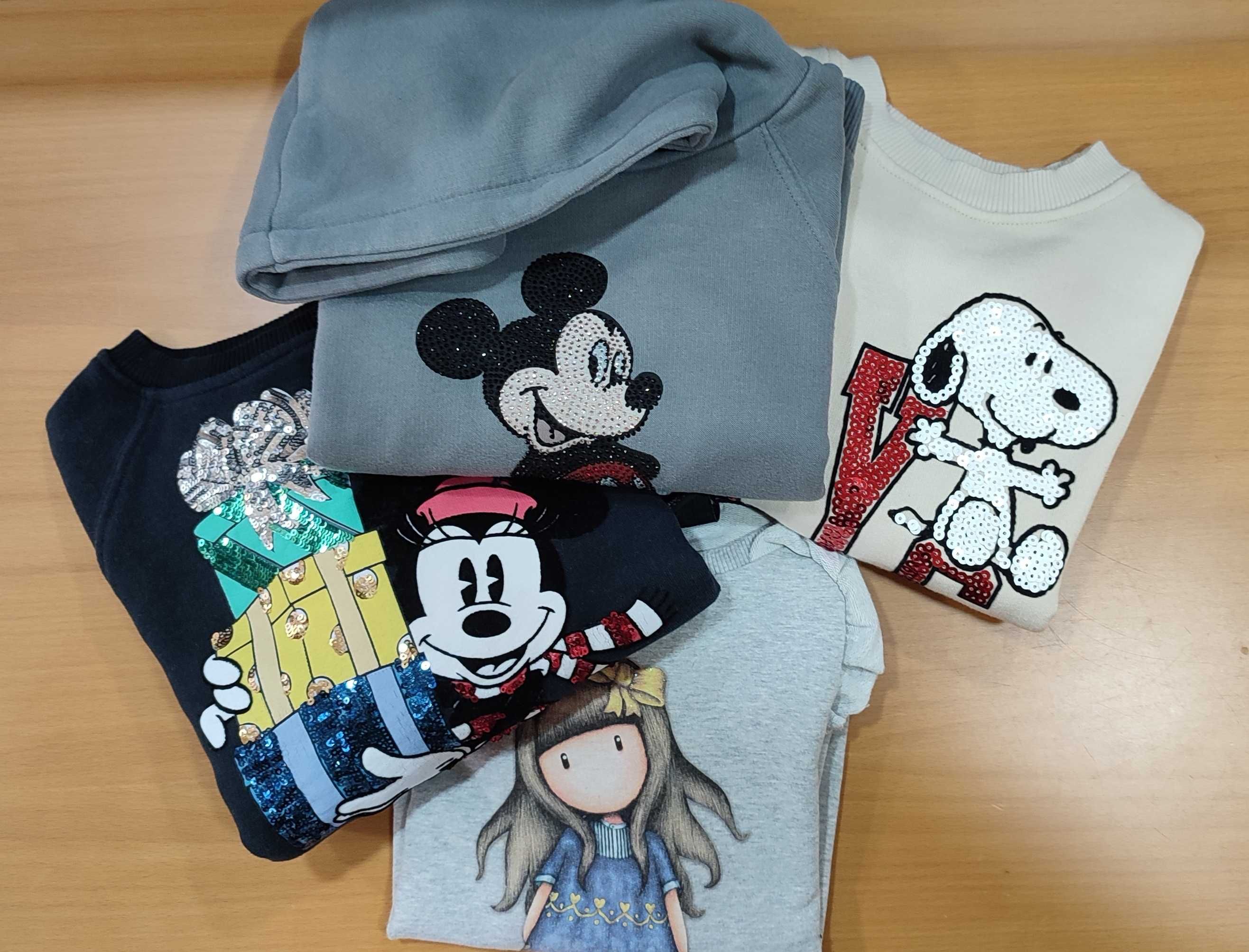 4 Sweatshirts Mickey/Minnie/Snoopy - Marca Zara - 6 anos - 3 euros