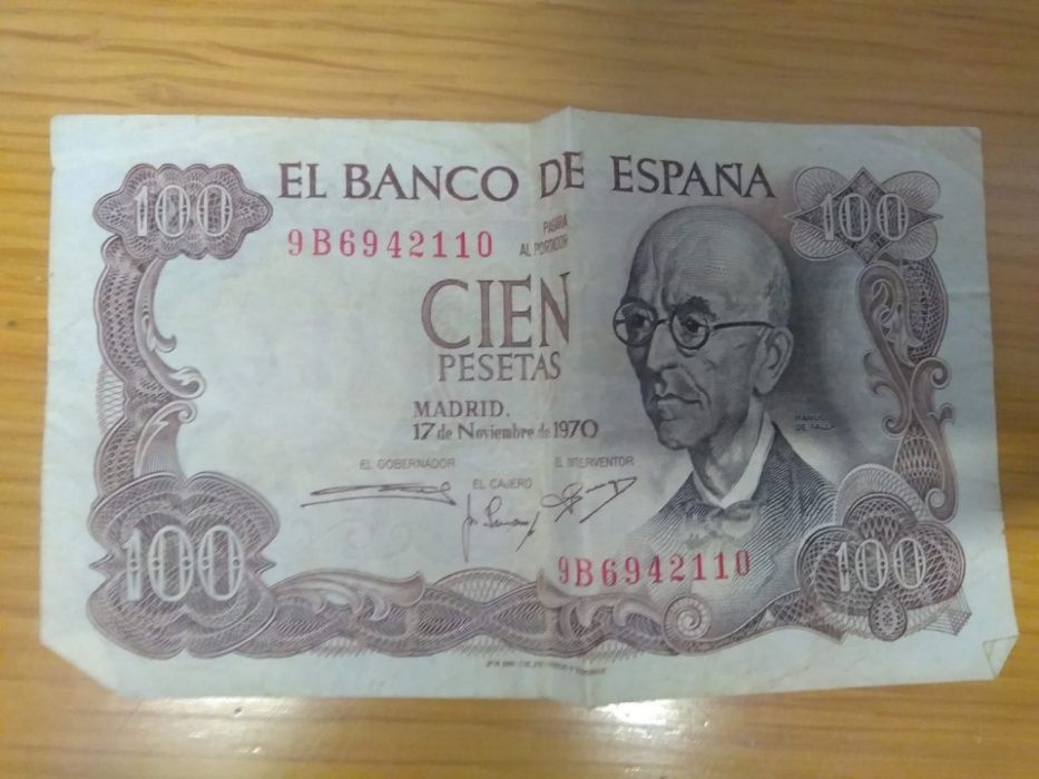 Vendo NOTAS de 100 PESETAS espanholas (1970)