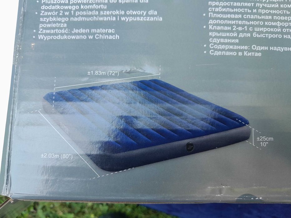 Duży gruby dwuosobowy materac pompowany Intex zwrot