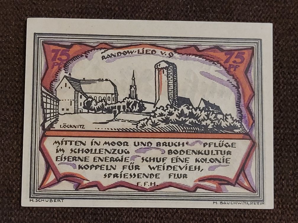 Notgeld pieniądz zastępczy Miejscowość Szczecin, Stettin 1921r banknot