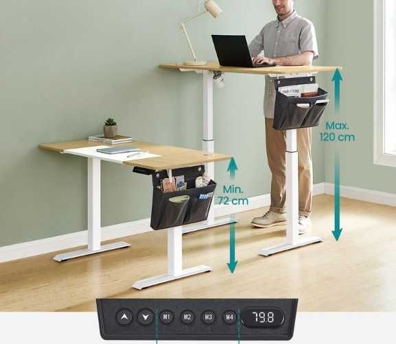 Biurko z elektrycznie regulowaną wysokością, ergonomiczne regulowane