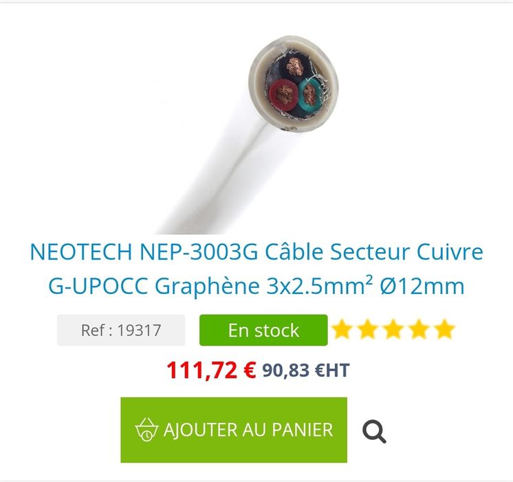 Cabo de alimentação Hi End Neotech NEP-3003 G UP-OCC
