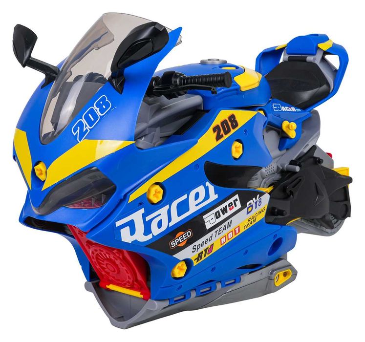 MEGA Parking Funkcja Dymu Motocykl Autka Resoraki Otwierane Boki D003