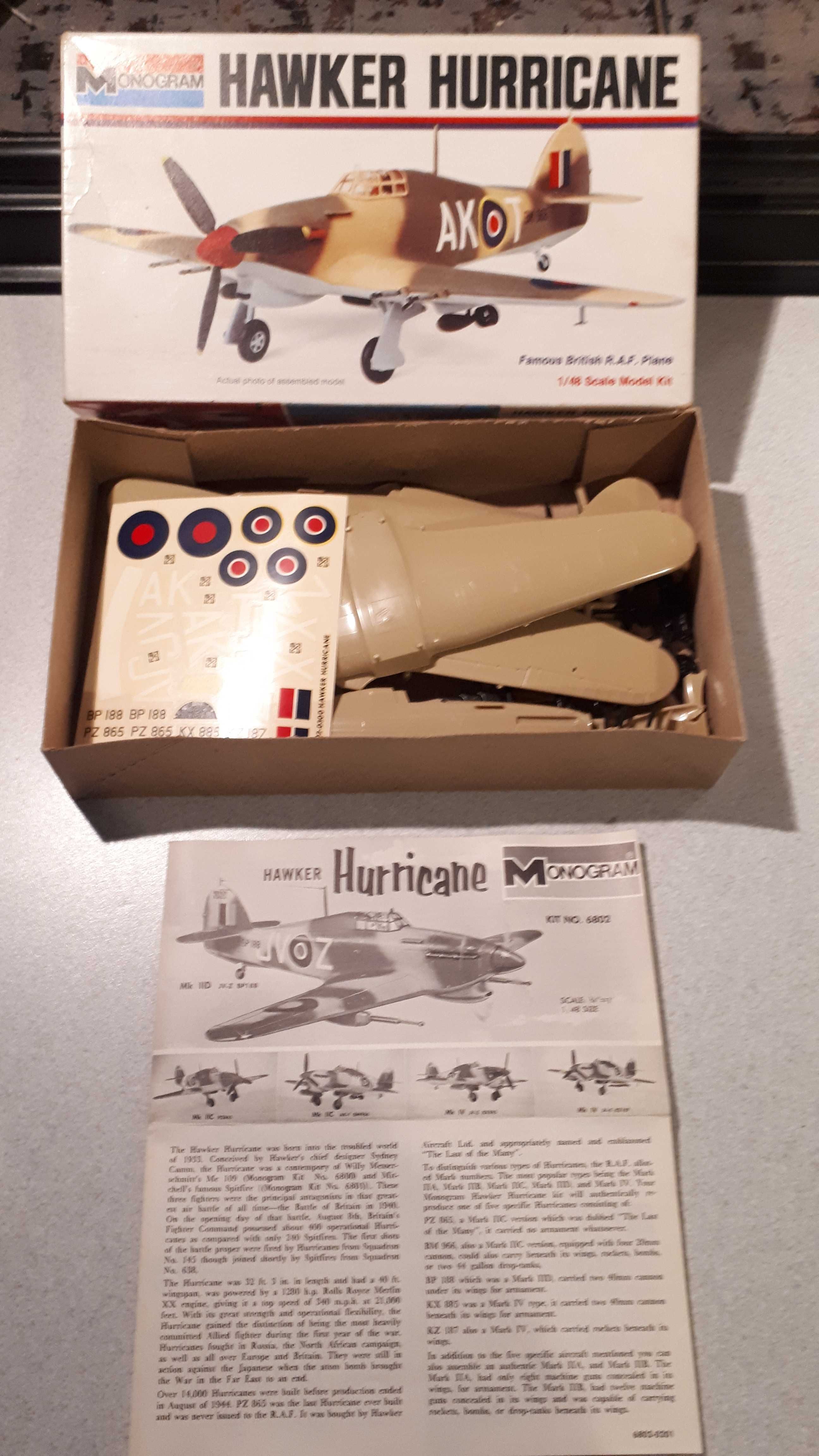 model samolotu Hawker Hurricane 1:48 Monogram