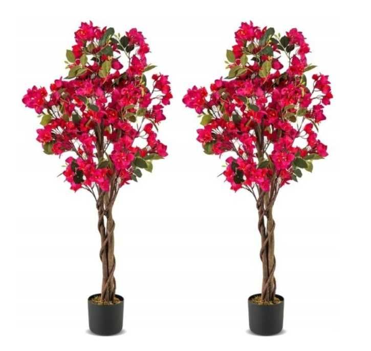 Sztuczne drzewka z kwiatami bugenwilla 120 cm zestaw 2 szt.