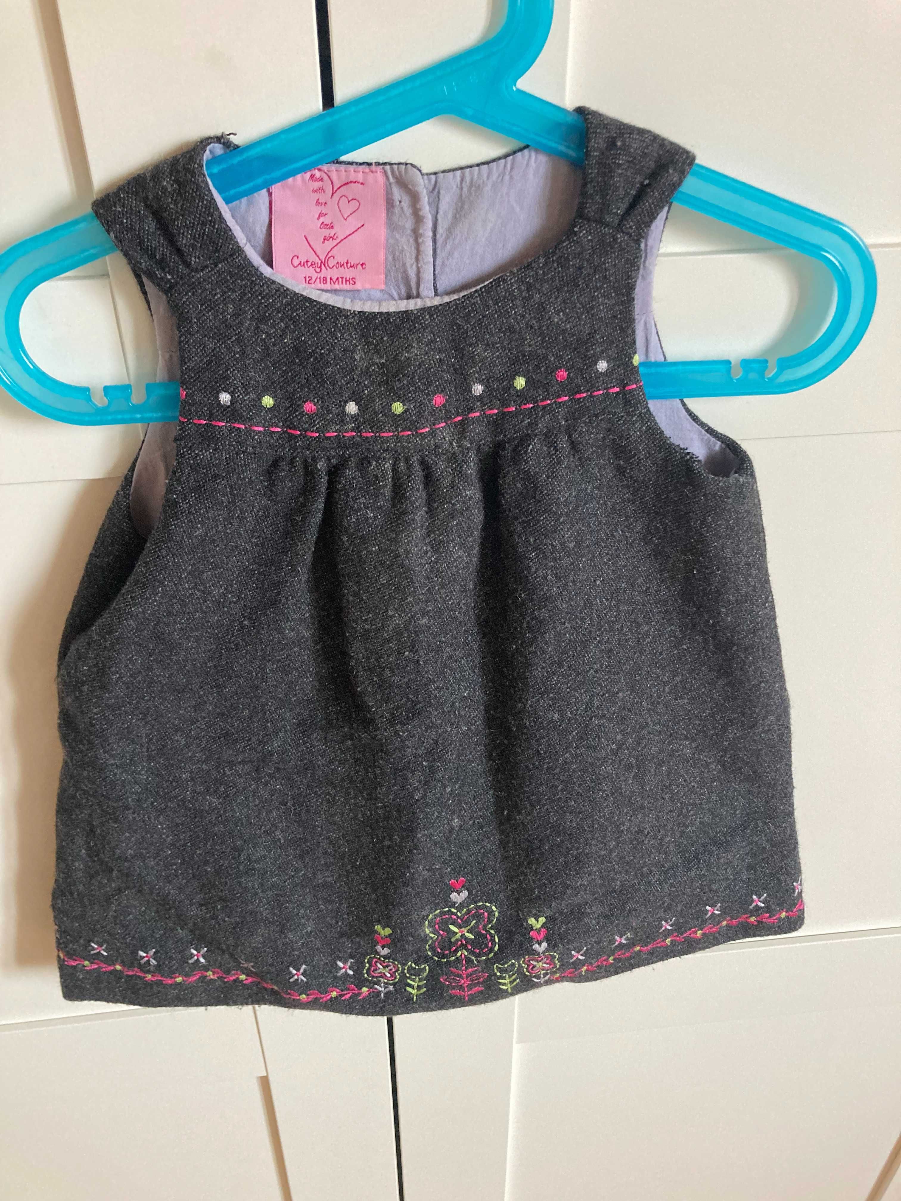 Sukienka wełniana retro 80/86