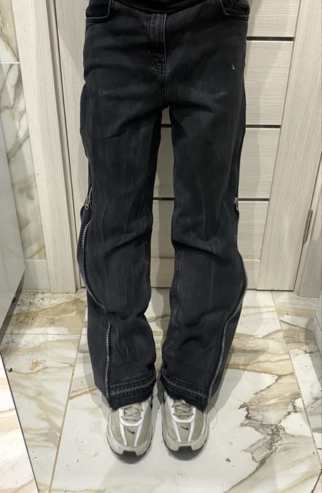 flared zip jeans, фларед джинси