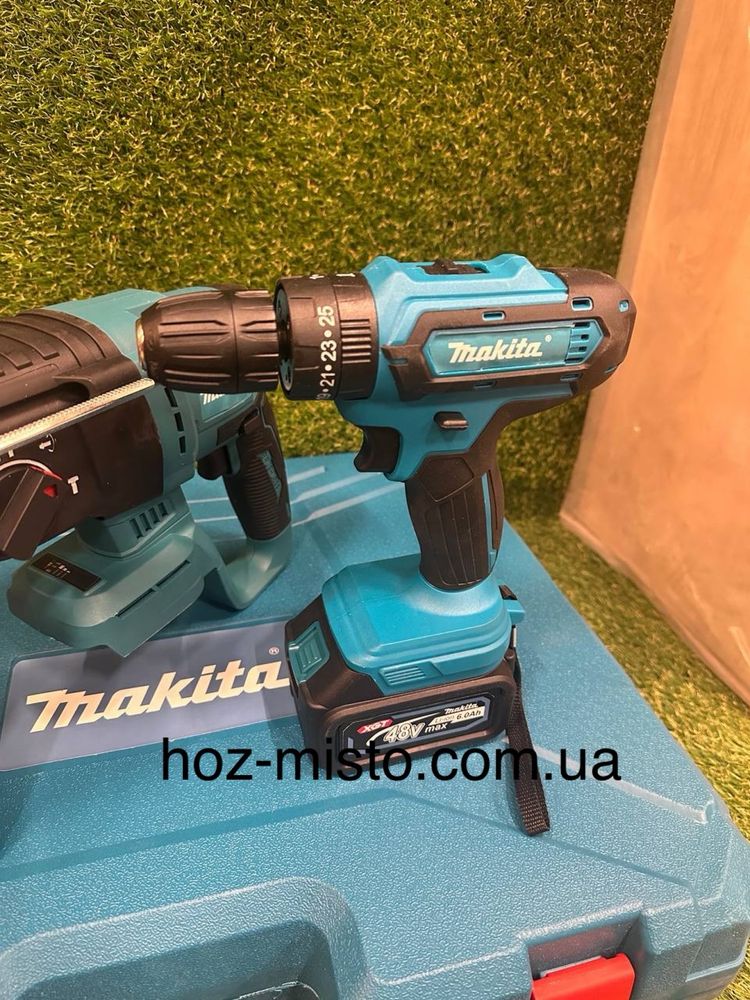 Набір 4в1 Makita 48V АКБ 2 шт Шурупокрут+Болгарка+Перфоратор+Гайковерт