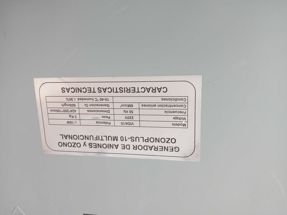 Gerador portátil de Ozono VIDA 10/OZONO PLUS