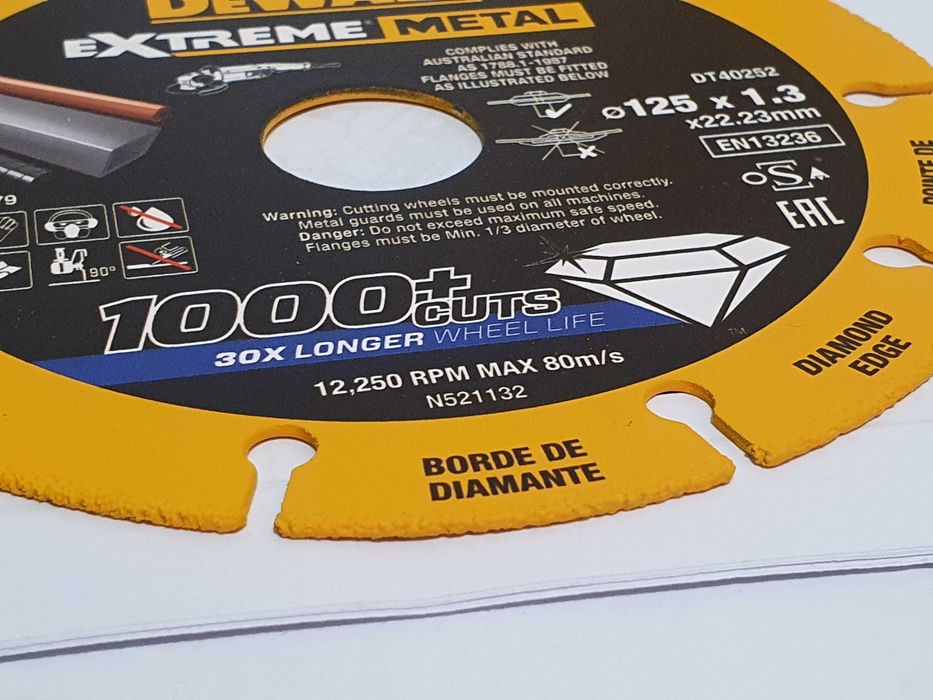Tarcza do metalu DEWALT 125mm diamentowa Super Jakość stal inox żeliwo