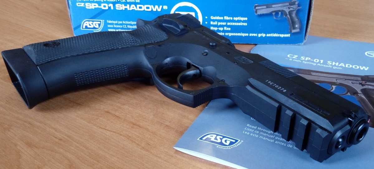 Детский пистолет CZ 75 SP-01 SHADOW на пульках, спринговый игрушечный