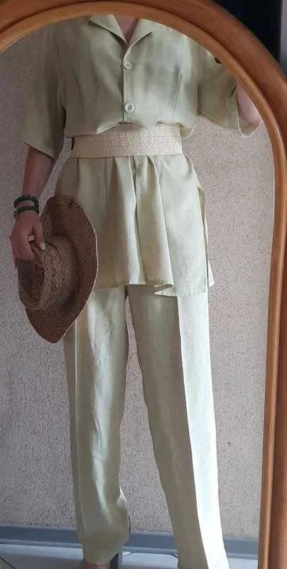 komplet kostium garnitur tunika garsonka safari spodnie żakiet