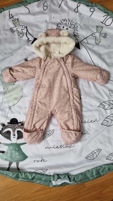 Kombinezon zimowy H&M r. 62 pudrowy róż