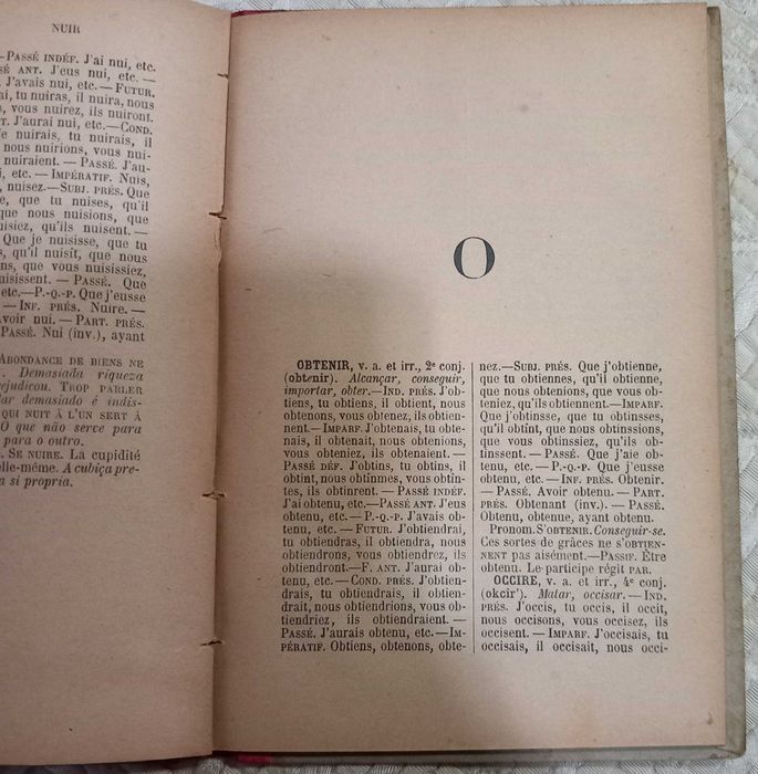 Livro antigo - Verbes Irreguliers Français - portes incluídos
