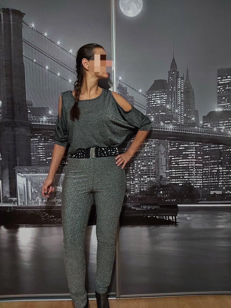 Nowe srebrne spodnie H&M divided