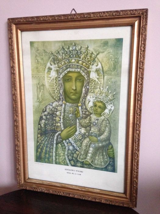 Obraz, Matka Boska Częstochowska, duży z lat 50-tych XX w.