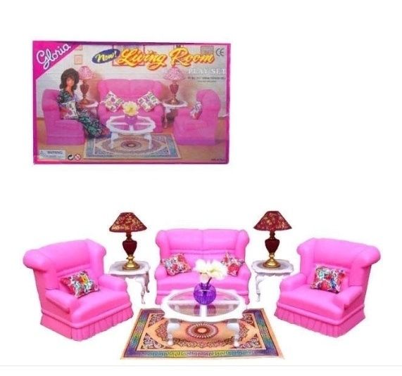 Меблі для ляльок Барбі Гостина 6 видів, Мебель для кукол Барби