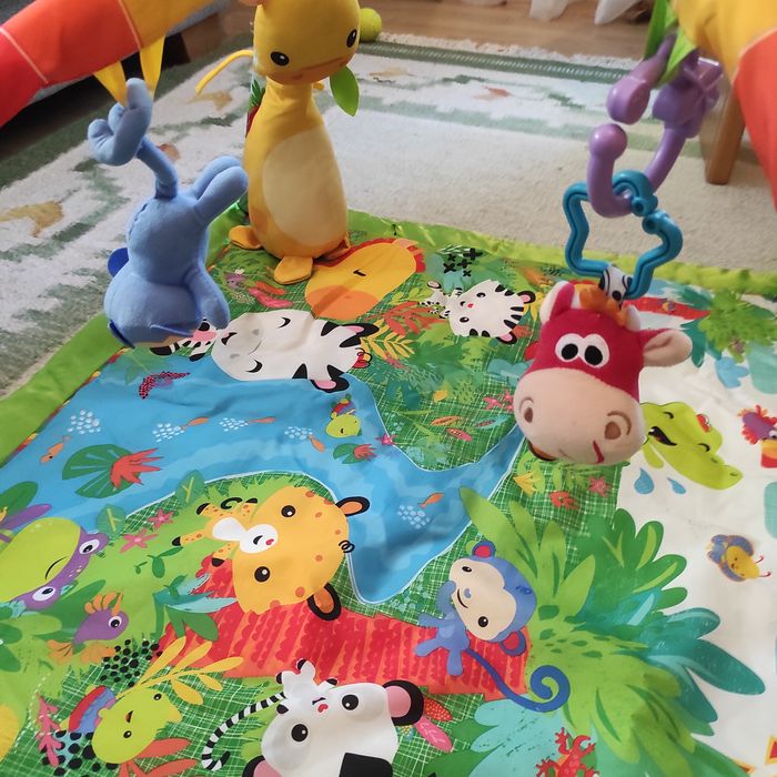 Mata edukacyjna Fisher-Price z grającą papugą