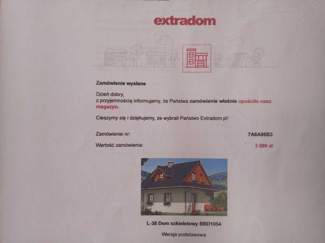 Projekt domu L-38 extradom.pl (kompletna dokumentacja), pow.- 65,40 m2